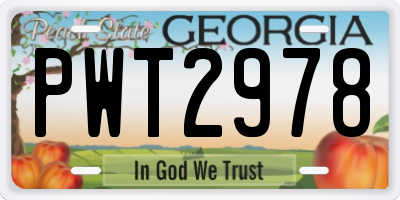 GA license plate PWT2978