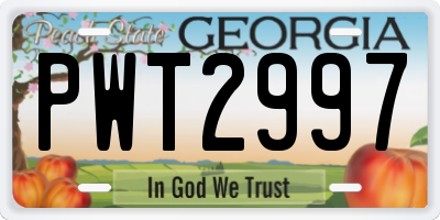 GA license plate PWT2997