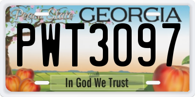 GA license plate PWT3097