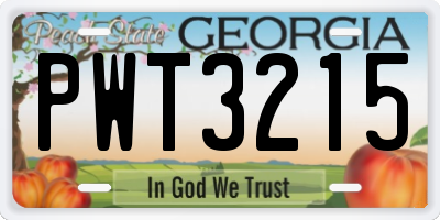 GA license plate PWT3215