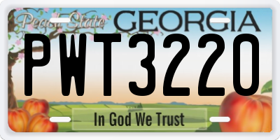GA license plate PWT3220