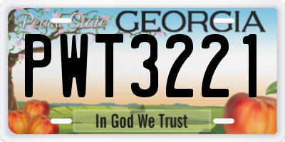 GA license plate PWT3221