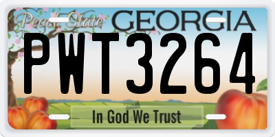 GA license plate PWT3264