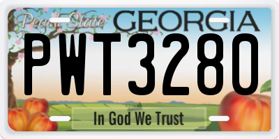 GA license plate PWT3280