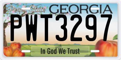 GA license plate PWT3297