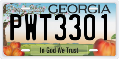 GA license plate PWT3301