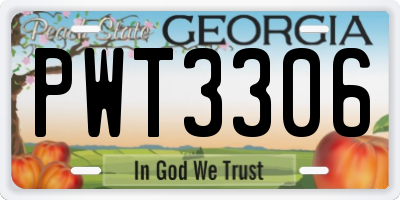 GA license plate PWT3306