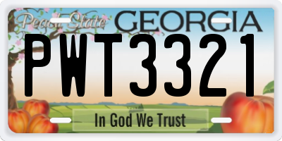 GA license plate PWT3321