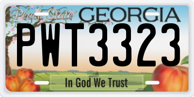GA license plate PWT3323
