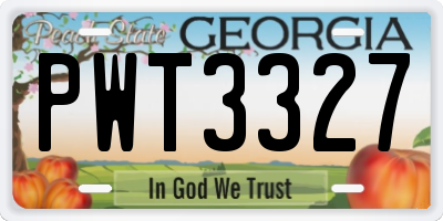 GA license plate PWT3327