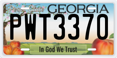 GA license plate PWT3370