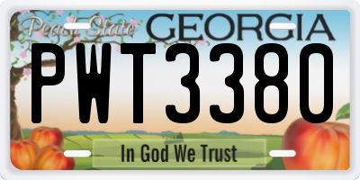 GA license plate PWT3380