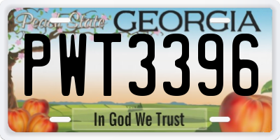 GA license plate PWT3396