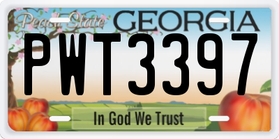 GA license plate PWT3397