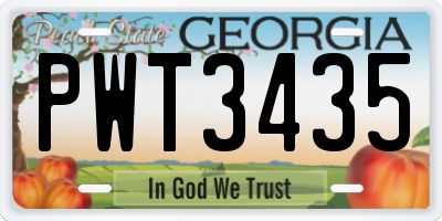 GA license plate PWT3435