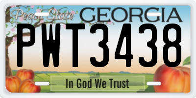 GA license plate PWT3438