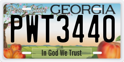 GA license plate PWT3440