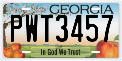 GA license plate PWT3457