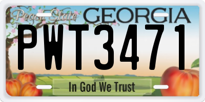 GA license plate PWT3471
