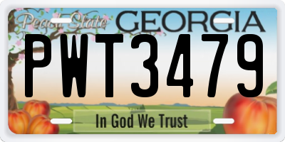 GA license plate PWT3479