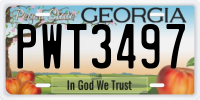 GA license plate PWT3497