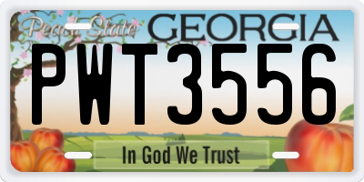 GA license plate PWT3556