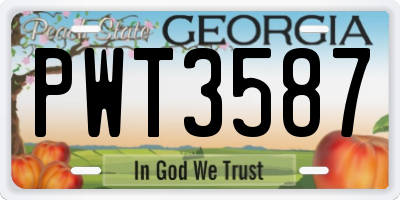 GA license plate PWT3587