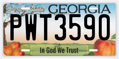 GA license plate PWT3590
