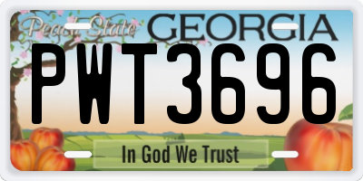 GA license plate PWT3696