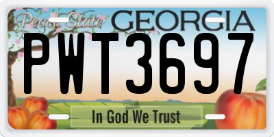 GA license plate PWT3697