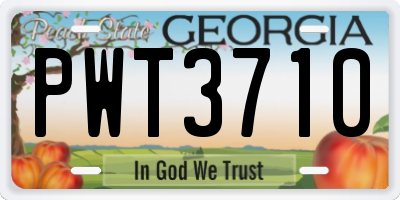 GA license plate PWT3710