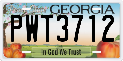 GA license plate PWT3712