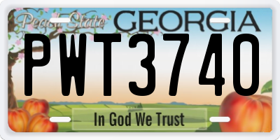 GA license plate PWT3740