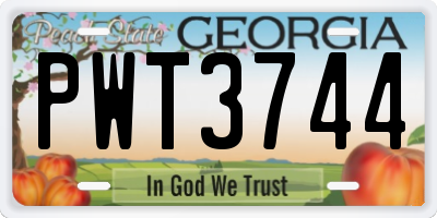 GA license plate PWT3744
