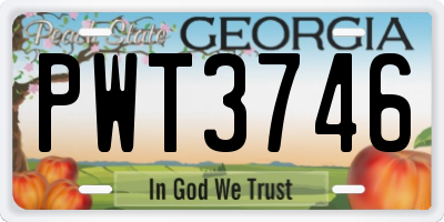GA license plate PWT3746