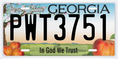 GA license plate PWT3751