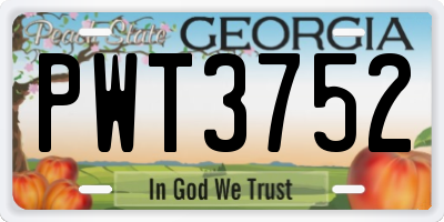 GA license plate PWT3752