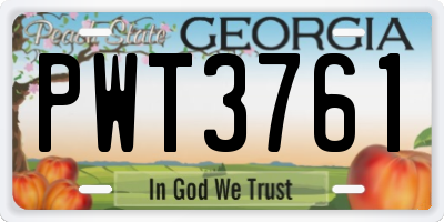 GA license plate PWT3761