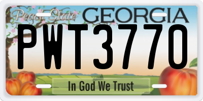 GA license plate PWT3770