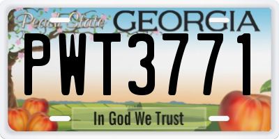 GA license plate PWT3771