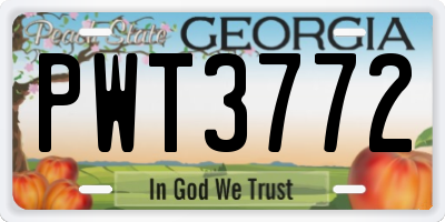 GA license plate PWT3772