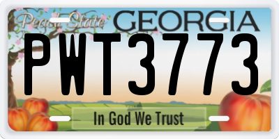 GA license plate PWT3773