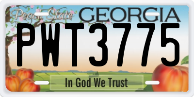 GA license plate PWT3775