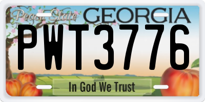 GA license plate PWT3776
