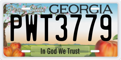 GA license plate PWT3779