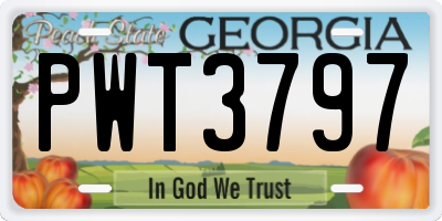 GA license plate PWT3797