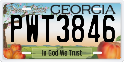 GA license plate PWT3846