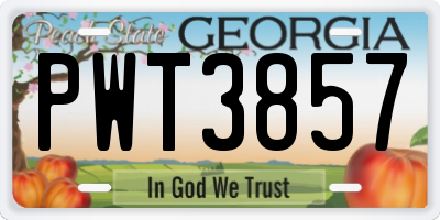 GA license plate PWT3857