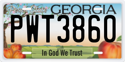 GA license plate PWT3860