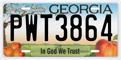 GA license plate PWT3864